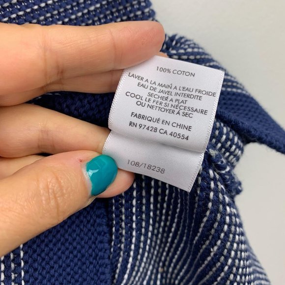 NWT White + Warren Lace Up Tunic Navy Multi Sz S - Picture 9 of 11